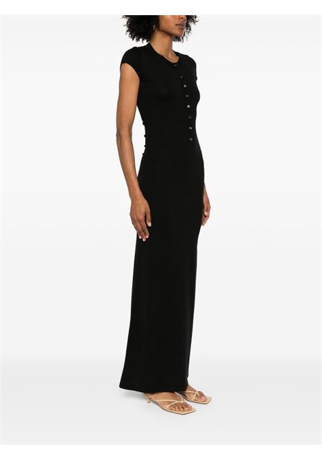 Abito in maglia di viscosa e seta con bottoni in nero Aya Muse - donna AYA MUSE | AMSS2584BLK